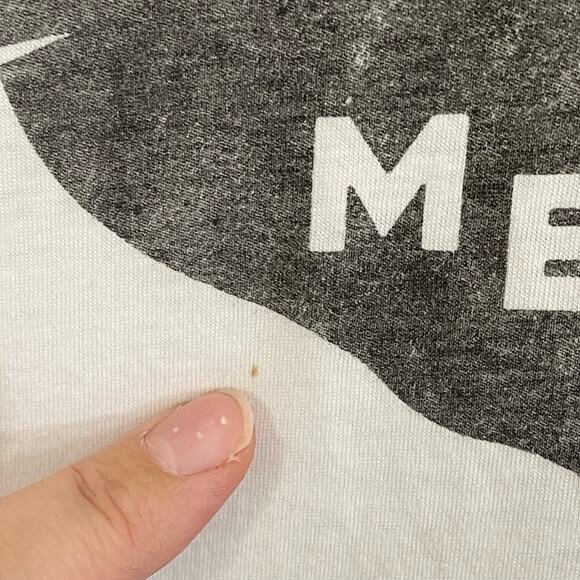 STOP STRESSIN' MEOWT Top Womens M Graphic Cat Lover Raglan Elbow Baseball White - Picture 4 of 9